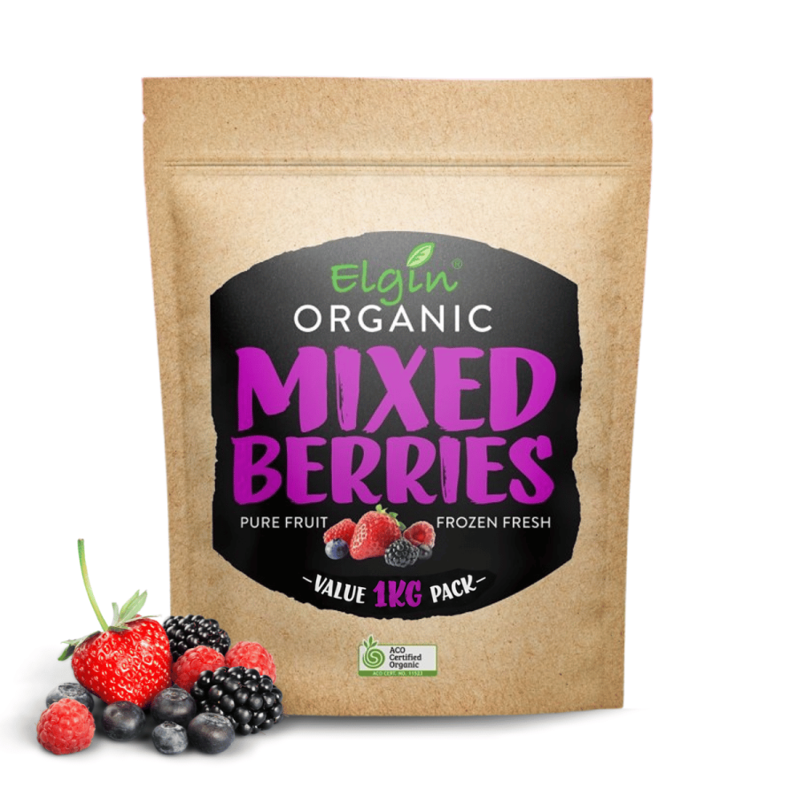 Organic Mixed Berries 1kg Elgin Organic Mixed Berries 1kg