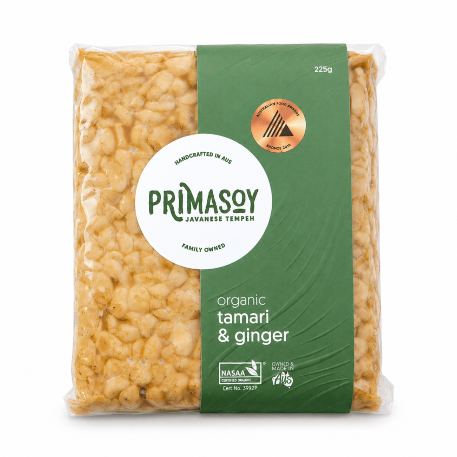 Primasoy - Organic Tamari and Gingerl Tempeh 225g Primasoy Organic Garlic, Turmeric and Coriander Tempeh 250g