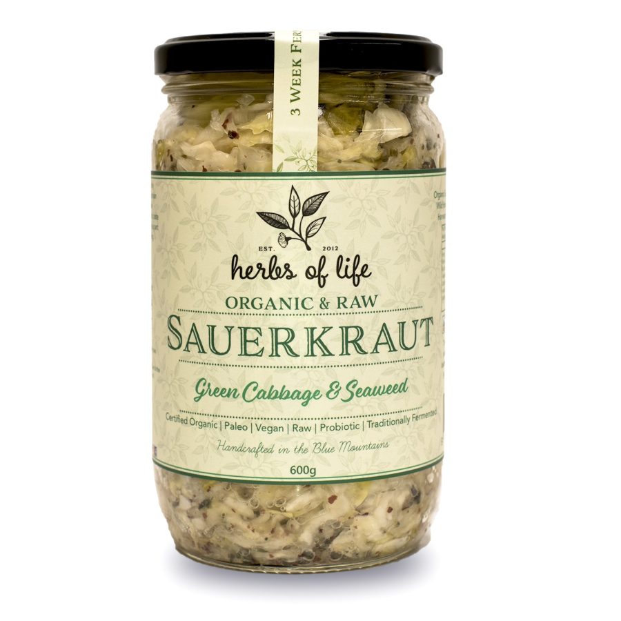 Herbs of Life Green Cabbage and Seaweed Sauerkraut 600g