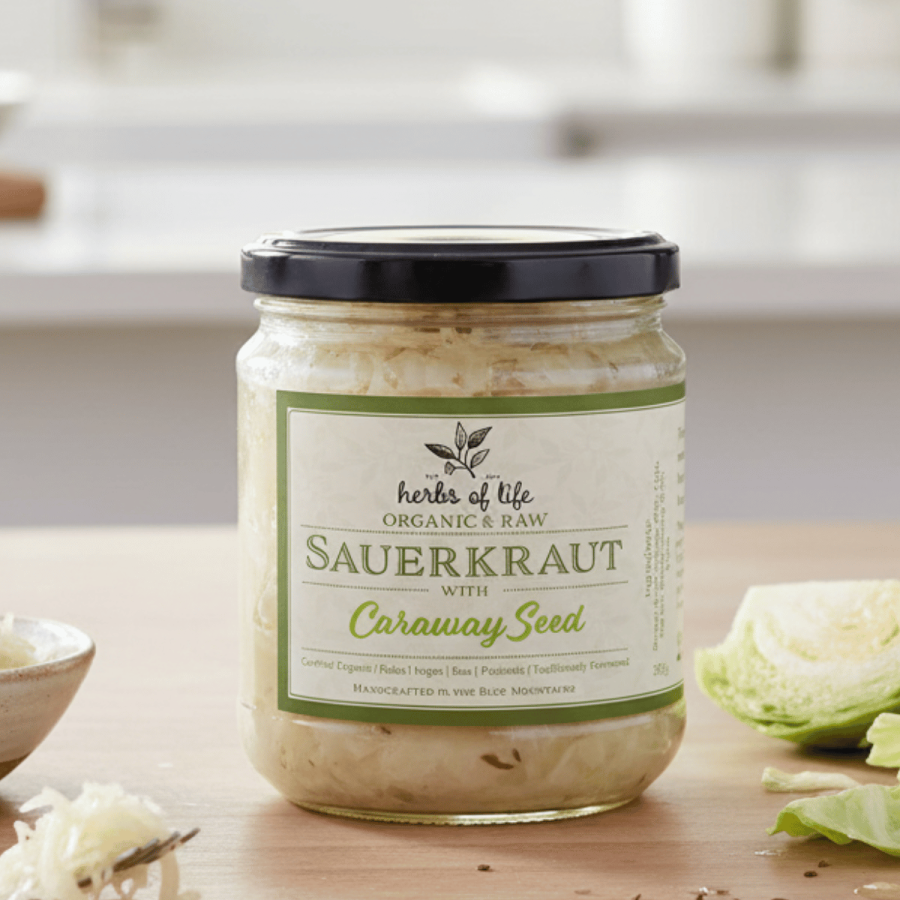 Herbs of Life Organic Caraway Seed Sauerkraut 350g