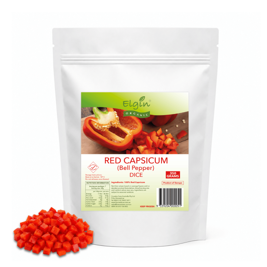 Organic Red Capsicum 350g Elgin Organic Pomegranate Arils 1kg