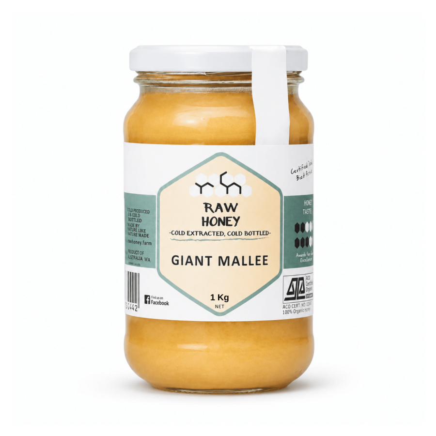 Raw Honey Organic Grey Box With Slender Tea Tree 500g