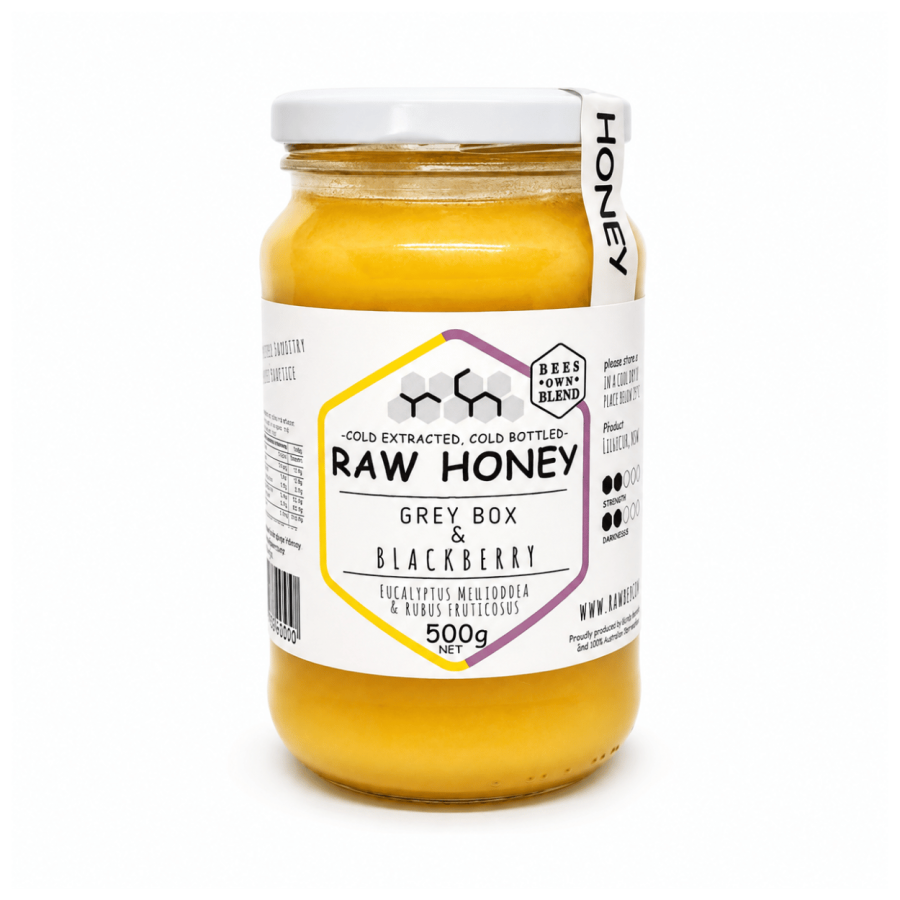 Raw Honey Organic Grey Box With Slender Tea Tree 500g