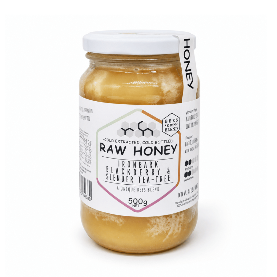 Raw Honey Organic Grey Box With Slender Tea Tree 500g