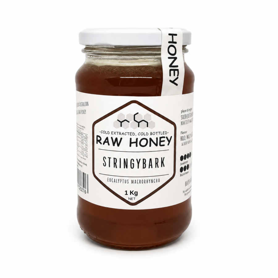 Raw Honey - Stringybark 1kg Raw Honey Organic Grey Box With Slender Tea Tree 500g
