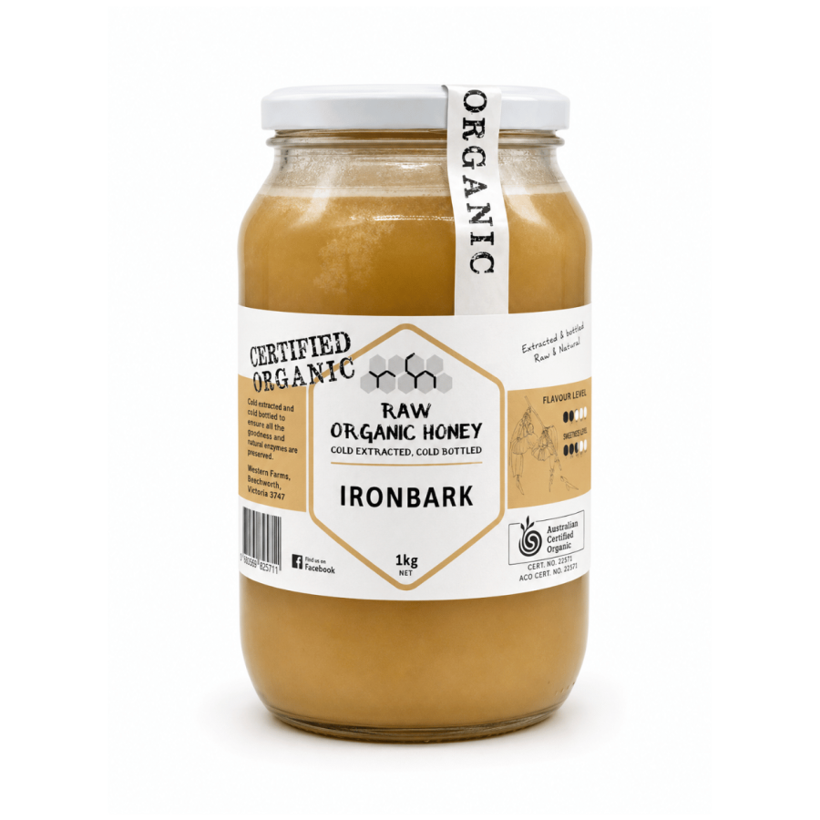 Raw Honey Organic Grey Box With Slender Tea Tree 500g