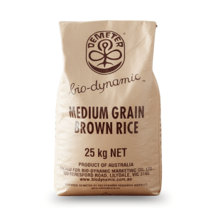 Demeter Bio Dynamic Medium Grain Brown Rice 25kg