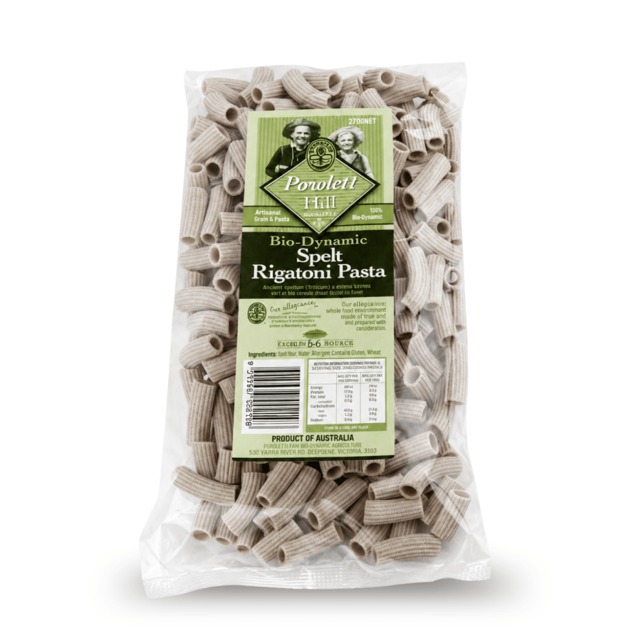 Bio-Dynamic Spelt Rigatoni Pasta Burrum Biodynamics Rye Grain 20kg