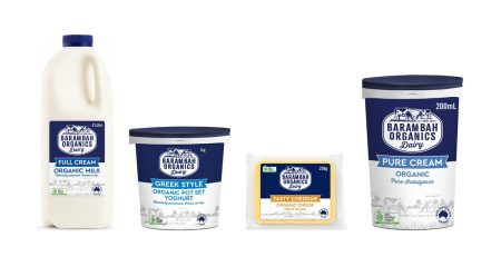 Barambah Organics milk, Greek yoghurt, cheddar and cream