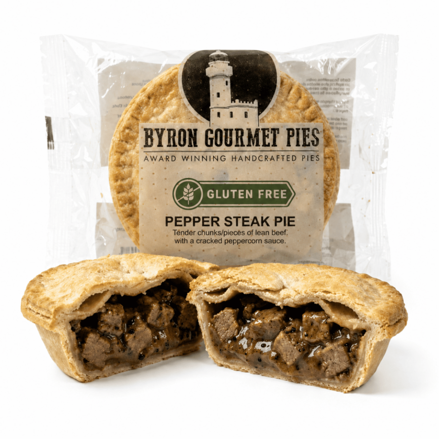 Gluten Free - Pepper Steak Pie Byron Gourmet Gluten Free Pepper Steak Pie 220g
