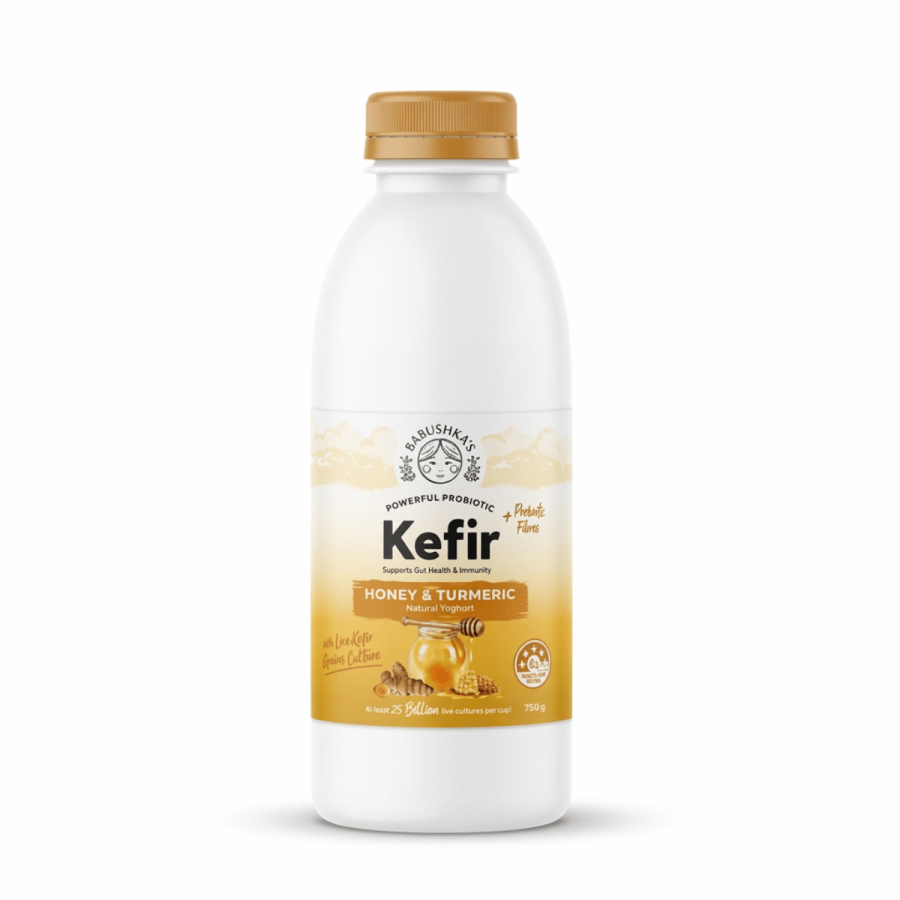 Babushka's Honey & Turmeric Yoghurt 750g Babuska’s Natural Kefir 750