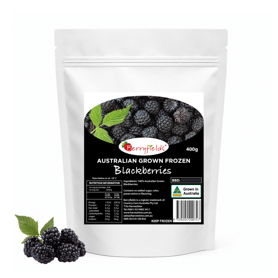 Berryfields Australian Grown Frozen Blackberries 400g HARVESTIME GUAVA PUREE CUBES 1KG