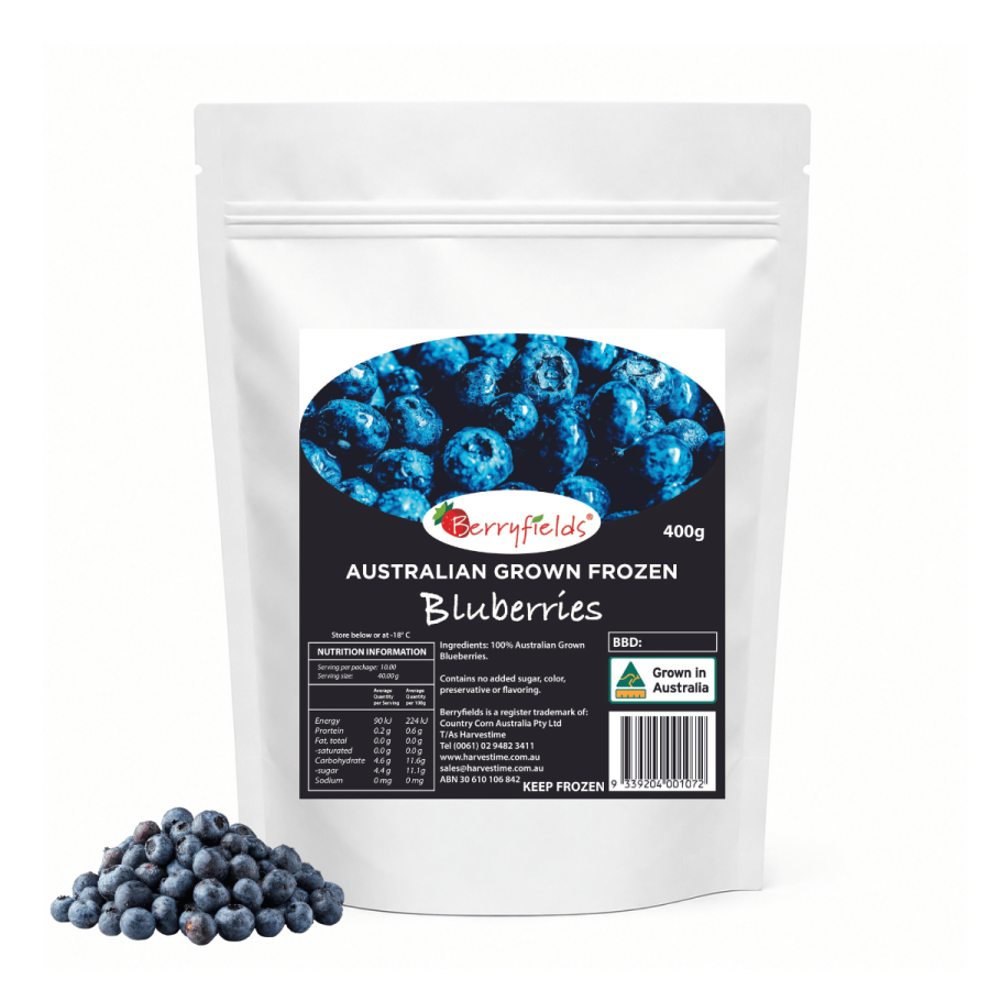 Berryfields Australian Grown Frozen Blueberries 400g HARVESTIME GUAVA PUREE CUBES 1KG