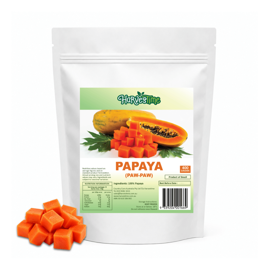 Harvestime Papaya (Paw-paw) 400g HARVESTIME GUAVA PUREE CUBES 1KG